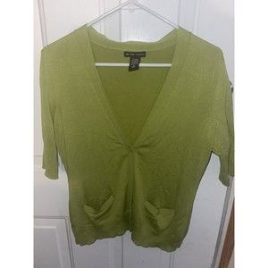 Women Ladies Green Cardigan New York and Company Size Small